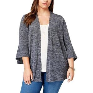 NWT Style & Co. Womens Open-Front Cardigan grey Sweater size 1X. NWT